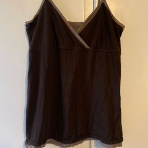 brown tank top